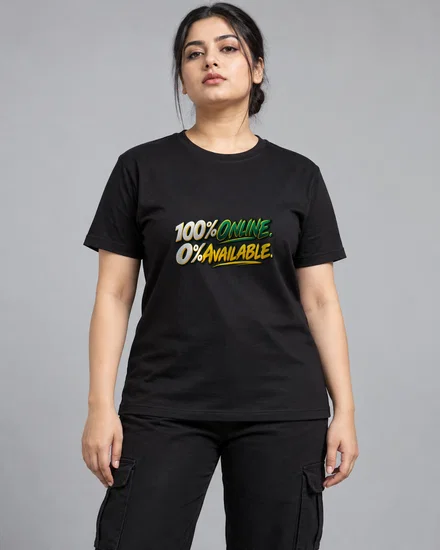 100% Online. 0% Available printed T-shirt for women