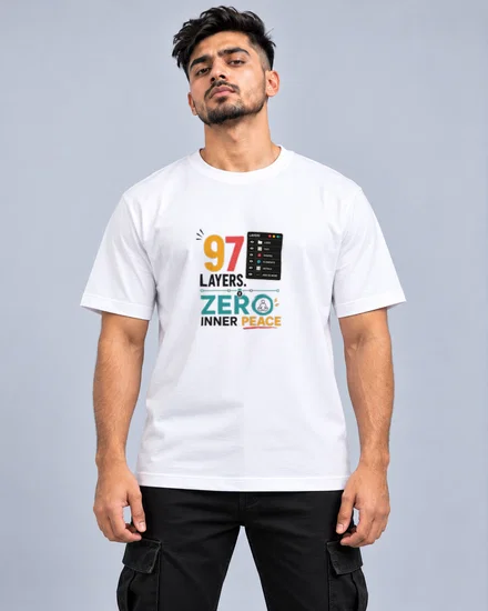 97 Layers printed T-shirt for men