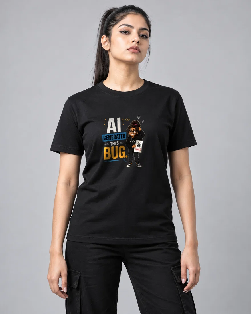 AI Generated This Bug printed T-shirt, black