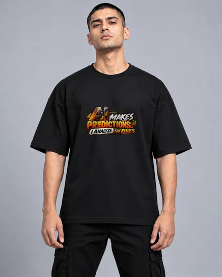 AI Makes Predictions. I Analyze The Results printed T-shirt for men and women