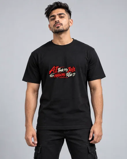 AI Took My Job. Then Hired Me To Edit It printed T-shirt for men