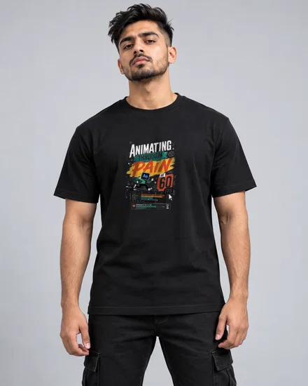 Animating through pain at 60fps printed T-shirt for men