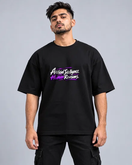 Artificial Intelligence. Human Revisions printed T-shirt for men and women