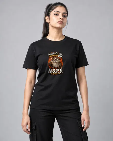 Before My Chai Owl printed T-shirt for men and women
