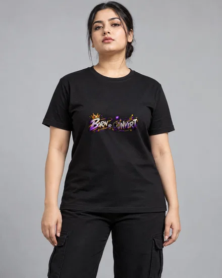 Born To Convert printed T-shirt for women