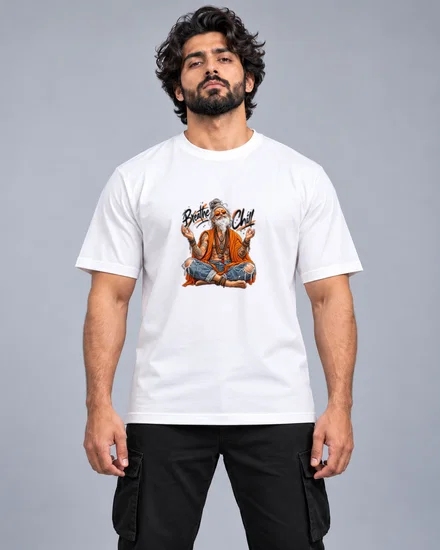 Breathe Chill Sadhu In Shades printed T-shirt for men