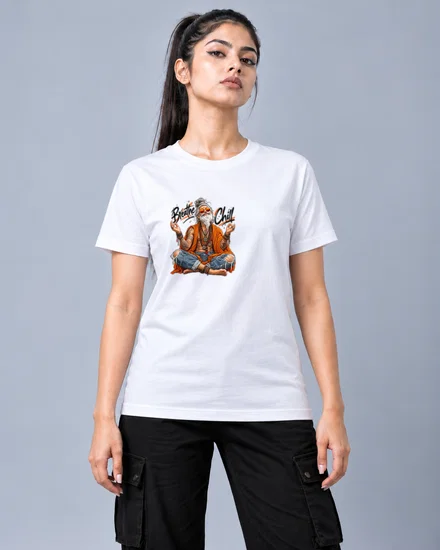 Breathe Chill Sadhu In Shades printed T-shirt for women