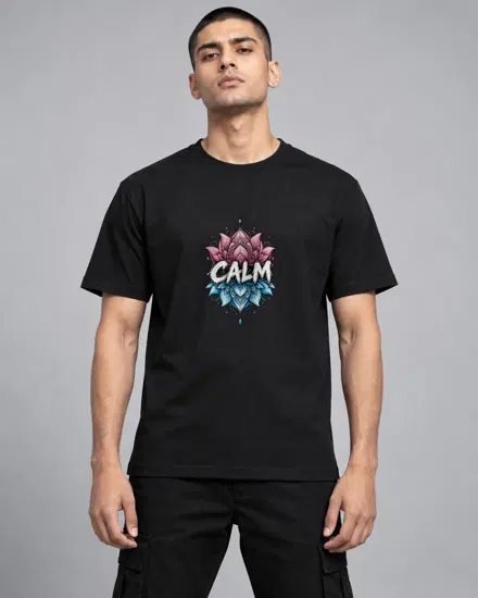 Calm Lotus Mandala printed T-shirt for men