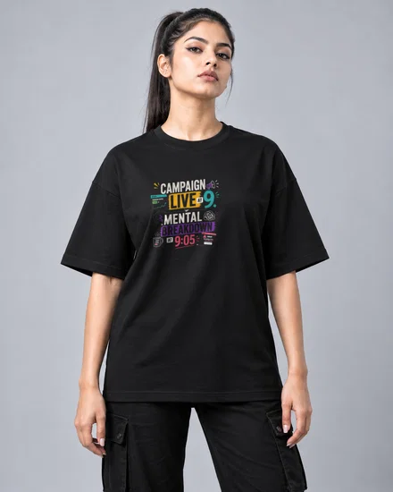 Campaign live at 9 Mental breakdown printed T-shirt for men and women