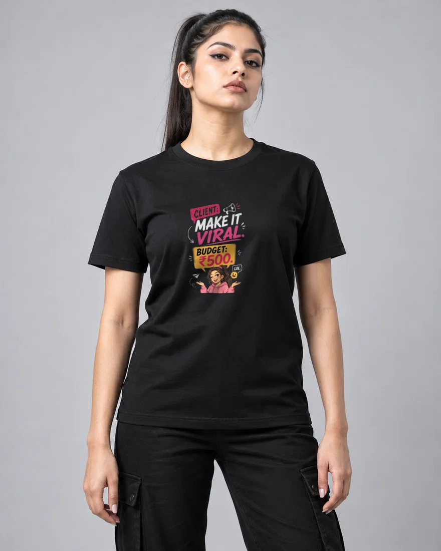 Client Make it viral printed T-shirt, black