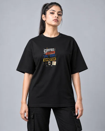 Coffee the official plugin of animation printed T-shirt for men and women