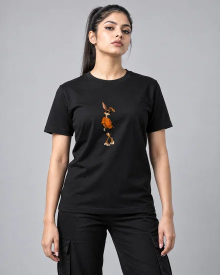 Cool Sunglasses Rabbit In Streetwear printed T-shirt for women