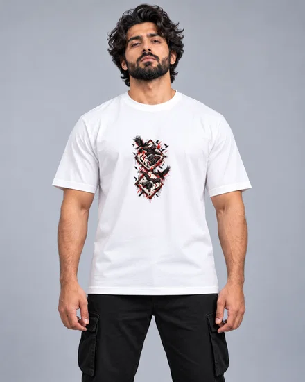 Crimson Crow Breakdance Duo printed T-shirt for men