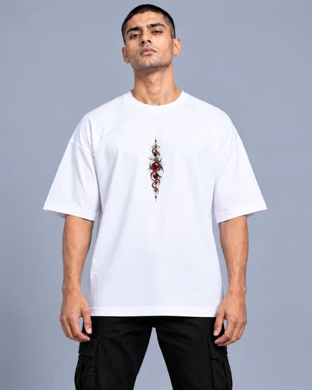 Crimson Orb Filigree Totem printed T-shirt for men and women