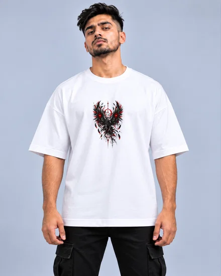 Crimson Sigil Raven printed T-shirt for men and women