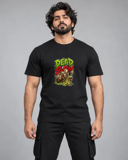 Dead Slow Zombie Snail printed T-shirt for men