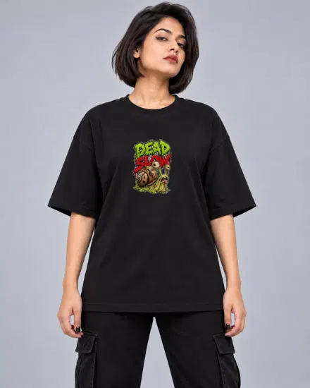 Dead Slow Zombie Snail printed T-shirt for men and women
