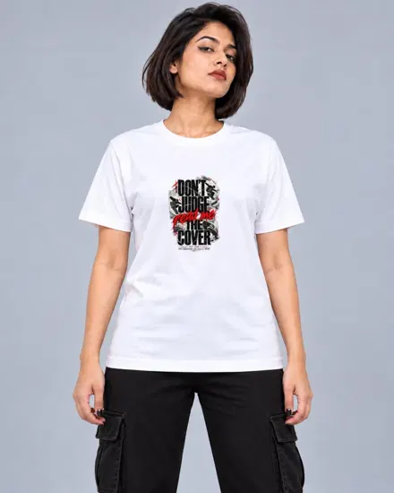 Dont Judge the Cover printed T-shirt for men and women