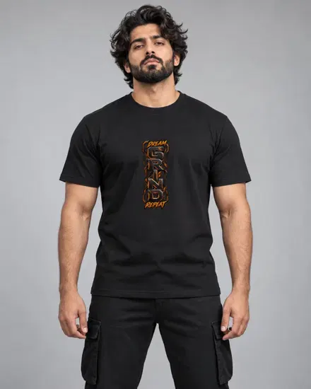 Dream Grind Repeat printed T-shirt for men