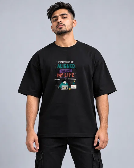 Everything Is Aligned printed T-shirt for men