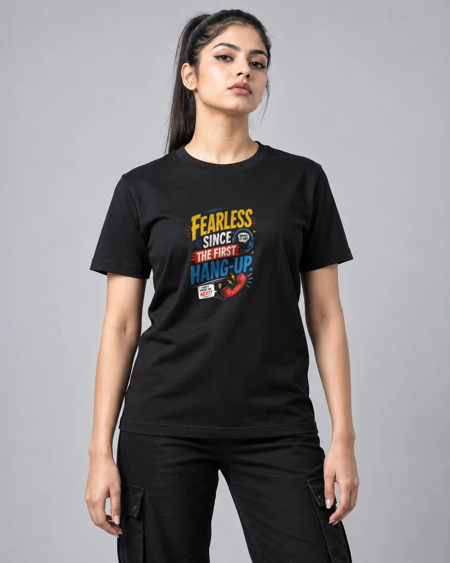 Fearless Since the First Hang-Up printed T-shirt, black