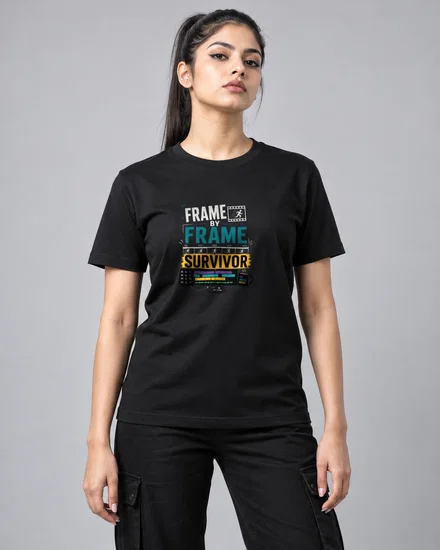 Frame by frame survivor printed T-shirt for men and women