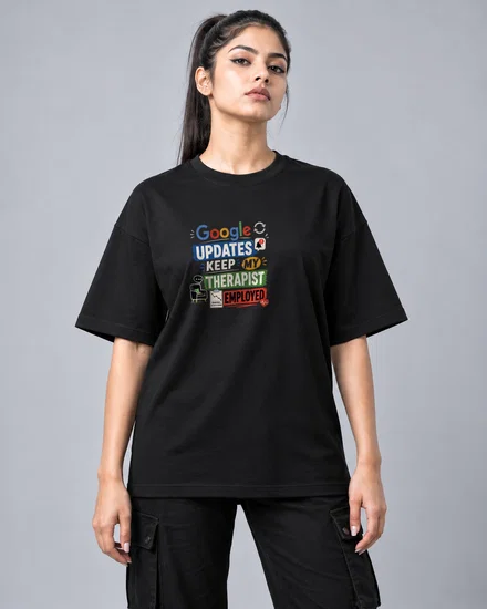 Google updates keep my therapist employed printed T-shirt for men and women