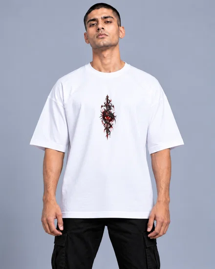 Gothic Dagger And Crimson Eye Emblem printed T-shirt for men and women