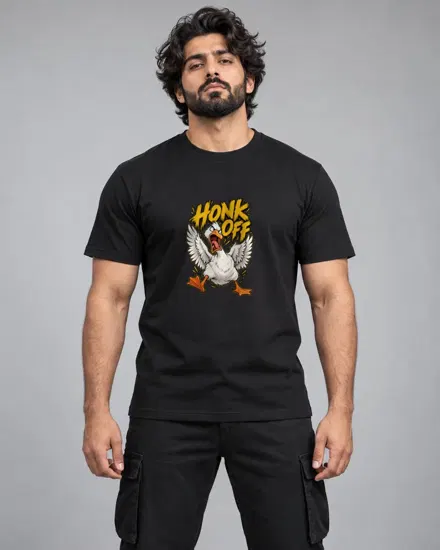 Honk Off Angry Goose printed T-shirt for men