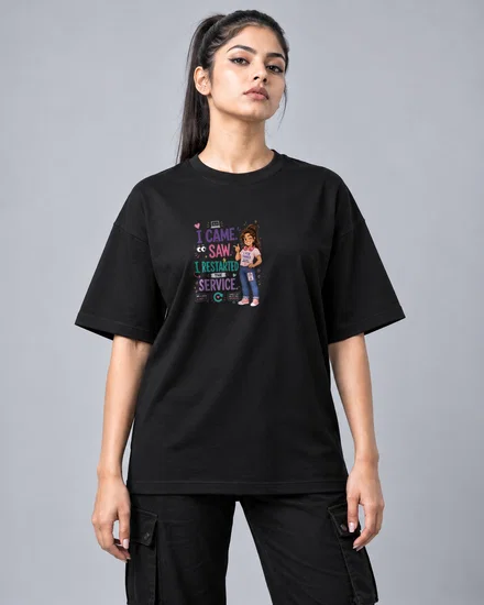 I came. I saw. I restarted the service printed T-shirt for men and women