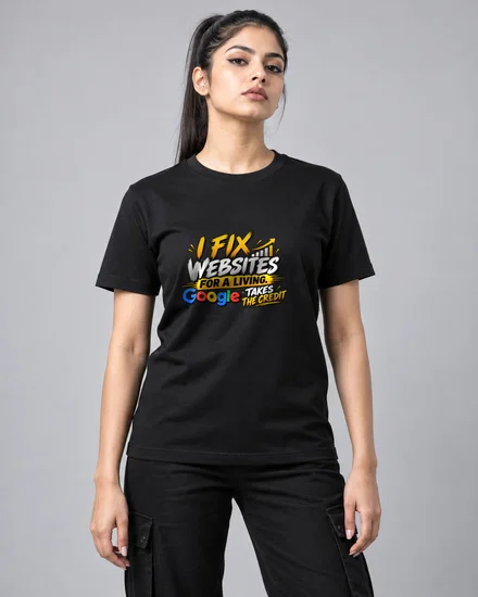 I Fix Websites For A Living. Google Takes The Credit printed T-shirt for women