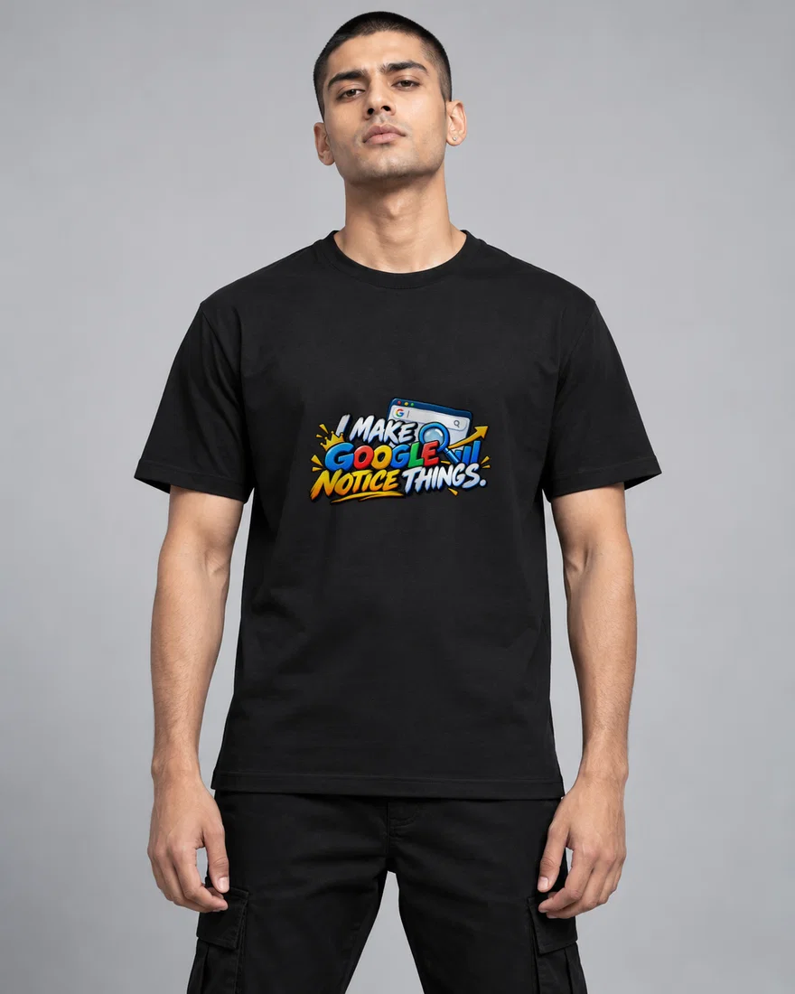 I Make Google Notice Things printed T-shirt, black