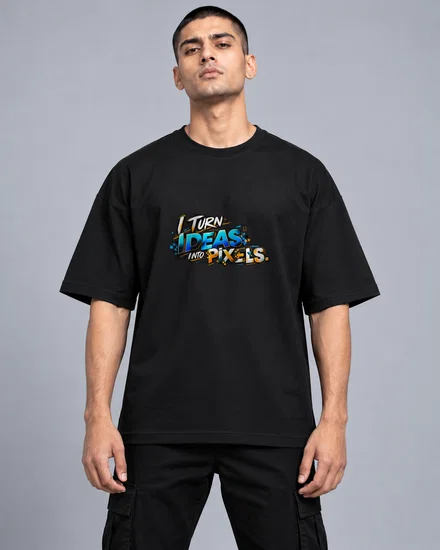 I Turn Ideas Into Pixels printed T-shirt for men and women