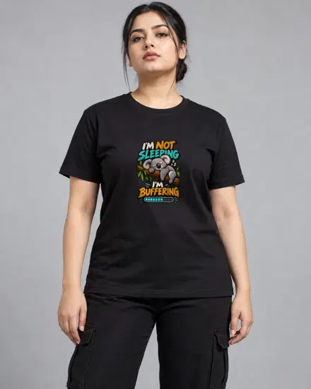Im Buffering Koala printed T-shirt for men and women