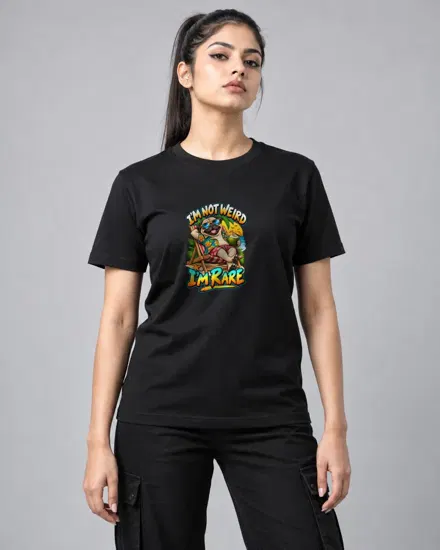 Im Rare Beach Pug printed T-shirt for men and women