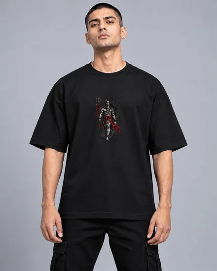 Ink Shiva Warrior With Trishul printed T-shirt for men and women