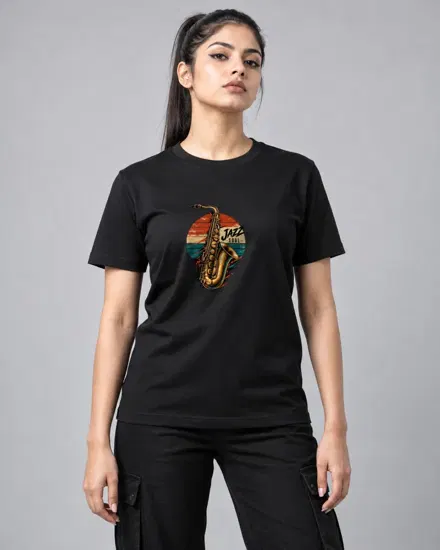 Jazz Soul Saxophone printed T-shirt for men and women