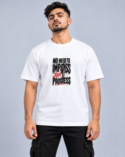 Just Progress Boxer printed T-shirt for men