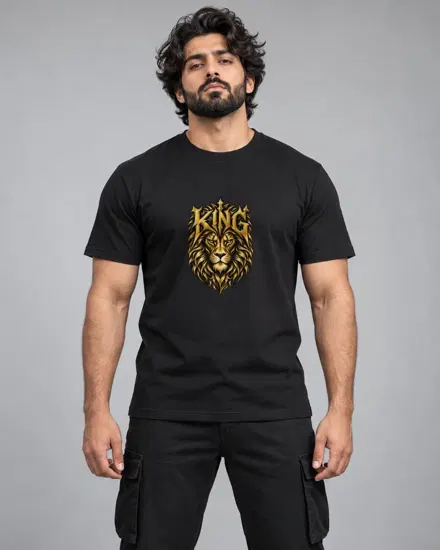 King Golden Lion printed T-shirt for men