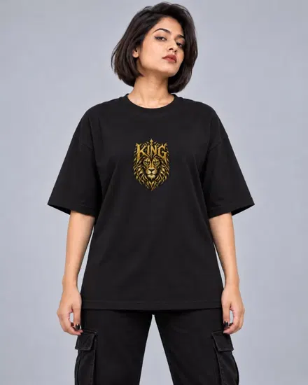 King Golden Lion printed T-shirt for men and women