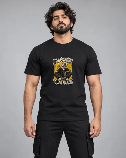 Leave Me Alone Chai Skeleton printed T-shirt for men