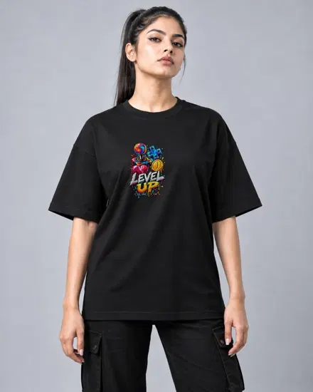 Level Up Arcade printed T-shirt for men and women