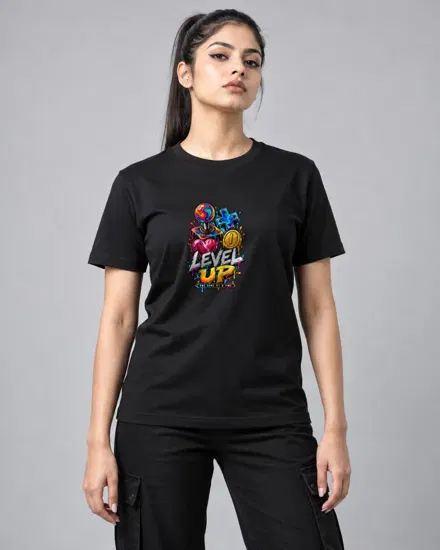 Level Up Arcade printed T-shirt for men and women