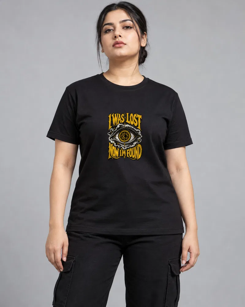 Lost and Found Compass Eye printed T-shirt, black