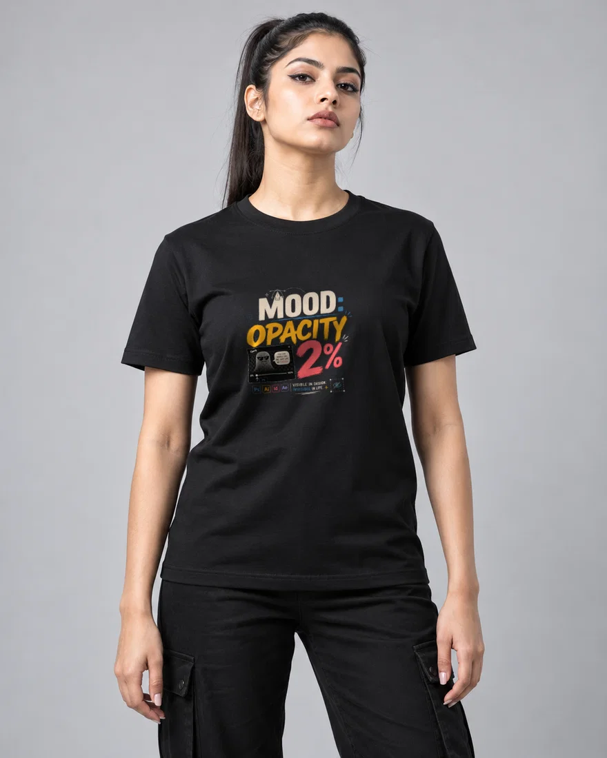 Mood Opacity 2% printed T-shirt, black