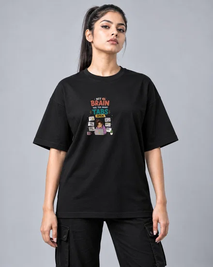 My Brain Has Too Many Tabs Open printed T-shirt for men and women