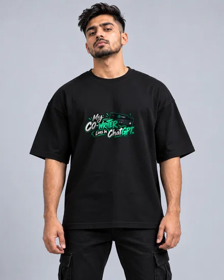 My Co-Writer Lives In ChatGPT printed T-shirt for men and women