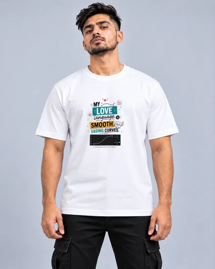 My love language is smooth easing curves printed T-shirt for men