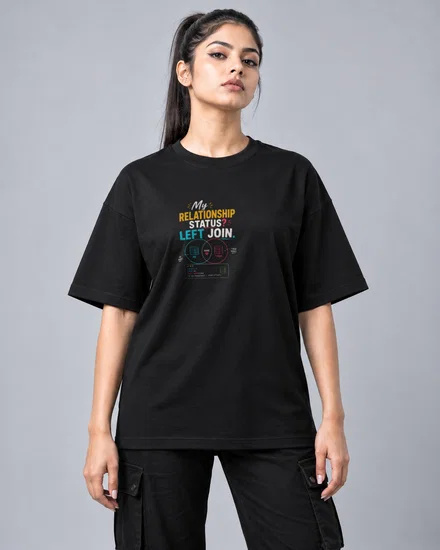 My relationship status LEFT JOIN printed T-shirt for men and women