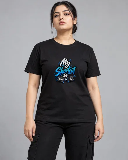 My Shortcut Is Ctrl Z printed T-shirt for women